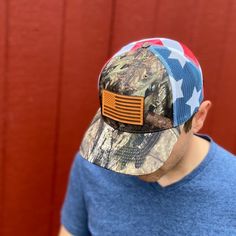 Show you're American pride with this custom leather American flag hat! Made with a full-grain leather patch. We use Richardson 112 snapback trucker cap. We promise you'll love it or your money back! Leather patch hats are the best gift for dad for fathers day! Handmade in Austin, Texas! Patriotic Snapback Hat For Veterans Day, Veterans Day Snapback Baseball Cap For Outdoor, Patriotic Hats For Veterans Day Outdoor Events, American Style Snapback Trucker Hat, Adjustable Hat For Veterans Day Outdoor Events, Trucker Baseball Cap Made In Usa For Outdoor, Adjustable Trucker Snapback Hat Made In Usa, Made In Usa Trucker Baseball Cap For Outdoor, Outdoor Trucker Baseball Cap Made In Usa