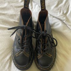 Doc Marten’s Church Platform Monkey Boots Size 5 Women’s Retail Price Is $200, Selling For $150. Prim Is Firm. Small Scuff Marks On The Front Otherwise In Great Condition. Have Only Worn 2x Black Lace-up Boots With Stitched Sole For Fall, Black Stitched Sole Lace-up Boots For Fall, Black Lace-up Boots With Stitched Sole And Round Toe, Black High-top Lace-up Boots With Leather Lining, Black Casual Lace-up Boots With Leather Lining, Black Lace-up Boots With Leather Lining, Black Ankle Lace-up Boots With Stitched Sole, Vintage Black Boots With Reinforced Heel, Black Boots With Stitched Sole And Closed Toe