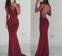 This Dress is fashionable for every occasion. the dress is made-to-order by professional tailors. You can choose from 50 colors, Regular sizes 2 to 16 and plus sizes 14w to 26W. Custom size is also available.. The product details: Color: Red, Silhouette: Mermaid, Neckline: V-Neck, Waistline: Natural Waist, Length: Long, Primary Fabric: Polyester Backless Party Dress, Fishtail Maxi Dress, Backless Evening Dress, Spaghetti Strap Prom Dress, Floor Length Prom Dresses, Red Evening Dress, Prom Dresses For Teens, Maxi Slip Dress, Backless Design