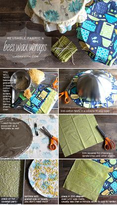 the instructions for how to make a quilted tablecloth with beeswax wraps