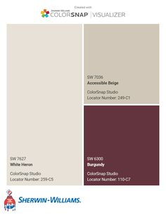 the color scheme for sherylin - williams's paint swatches is shown