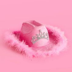 Yeehaw, bitches.|| Turn up in nashville with our extra rowdy cowgirl hat that guarantees you'll find yourself at a late night honky tonk screaming "one more song!". Let's go girls. pink velvet upper + fur trim rhinestone tiara 22" diameter Birthday Cowgirl Hat, Rodeo Hair, Preppy Hat, Pink Cowgirl Hat, Pink Bachelorette Party, Last Rodeo, Barbie Halloween, Rodeo Birthday, Taylor Swift Tour Outfits