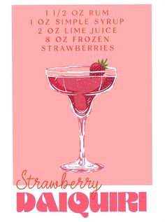 a poster for a strawberry daiquii cocktail