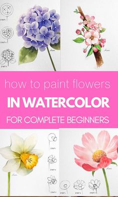 how to paint flowers in watercolor for beginners