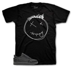 Sneaker tees to match your Jordan Retro 1 X Travis Scott black phantom. ST Clothing Smiley Sneaker Shirt Made of 100% pre-shrunk cotton. Fits true to size. *You may refer to size chart for correct measurements.* SHOP ALL BLACK PHANTOM 1 - CLICK HERE Edgy Black Shirt For Streetwear, Black Pre-shrunk Tops For Streetwear, Black Edgy Pre-shrunk T-shirt, Edgy Black T-shirt With Front Print, Black Retro T-shirt With Retro Print, Retro Black Tri-blend T-shirt, Black Horror T-shirt For Streetwear, Cheap Black Horror T-shirt, Money Shirt