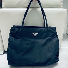 No Smell, No Scratches, No Stains. Great As New. Lightweight. Black Nylon. Luxury Nylon Shopping Bag, Designer Nylon Bags For Shopping, Designer Black Nylon Bag, Black Designer Nylon Bag, Designer Everyday Nylon Bag, Galaxy Stuff, Prada Bags, Black Nylon, Nylon Bag