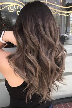 25+ Stunning Ash Brown Hair Color Ideas For Beauty Queens To Slay Beige Blond Balayage Brunette, Mushroom Brown Hair With Caramel Highlights, Shades Of Brown Hair Color Balayage, Balayage Fine Hair Brown, Balayage For Brown Hair Straight, Long Mushroom Brown Hair, Sand Highlights Brown Hair, Subtle Burgundy Balayage, Hair Color Change For Brunettes