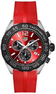 Classic Red Chronograph Watch, Luxury Sports Chronograph Watch, Red Watches With Tachymeter And Round Dial, Red Watch With Tachymeter And Round Dial, Classic Red Chronograph Analog Watch, Classic Red Analog Watch, Red Classic Analog Chronograph Watch, Red Sports Watch With Analog Display, Luxury Sports Watch With Tachymeter