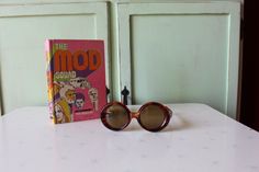 "RARE these are amazing! frame width=6.\" arm width=6\" lens width=2.25\" Retro & Me loves these sunnies!! one of a kind for sure good vintage condition 1950s-1960s made in france perfect for pool parties love super retro! Thank YOU and please feel free to ask me any ?s:) Have a lovely day!! xoxo www.etsy.com/shop/retroandme #funky" Retro Brown Sunglasses For Party, Retro Brown Sunglasses For Parties, Sunglasses Big, Girl Sunglasses, Mod Squad, Party Glasses, Mod Girl, 1960s Mod, Red Sunglasses