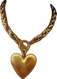 Chunky Heart Pendant Jewelry Gift, Chunky Metal Necklace With Heart Pendant, Chunky Metal Heart Pendant Necklace, Chunky Heart Pendant Necklace As Gift, Gold Chunky Heart-shaped Jewelry, Chunky Heart Shaped Gold Jewelry, Chunky Heart-shaped Gold Jewelry, Chunky Heart Pendant Necklace For Valentine's Day, Chunky Heart Necklace For Valentine's Day