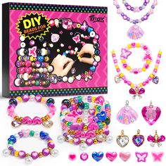 PRICES MAY VARY. Kids Jewelry Crafts for Girls 8-12: Super cute princess dress up jewelry with everything needed for making bracelets, necklaces, rings, keychains by 17 large holes color beads, 8 pedants, rainbow elastic strings, large pearls. Friendship Bracelets for Princess Toys: Crafts for girls ages 4-8 are works of art, expressions of themselves, adding fun and creativity to the occasion, sharing the joy of interaction. Arts and Crafts for Kids Ages 6-8: DIY bead bracelet making kit easy f Charm Bracelet Making, Gift Ideas Kids, Frozen Crafts, Girls Crafts, Frozen Toys, Art Expressions, Bracelet Making Kit, Princess Toys, Princess Jewelry