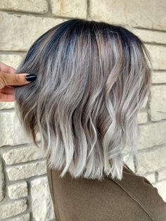 Balyage On Black Hair, Hair Color For Brunettes 2023, Fall Hair 2023, Grey Blending, Ashy Hair, Baylage Hair, Grey Hair Transformation, Grey Hair Inspiration, Beautiful Gray Hair