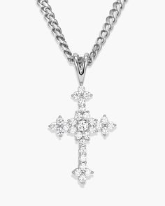 Elevate your style with our new Pavé Cross Pendant. This piece features a durable stainless steel royal cross adorned with pavé sparkling diamond simulants. Wear this Pavé Cross on your favorite silver JAXXON chain as a symbol of faith or an eye catching statement piece. Cross Pendant Men, Solid Gold Chains, Sparkling Diamond, Diamond Simulant, Silver Shop, Cuban Link Chain, Cuban Chain, Sparkle Diamonds, Silver Man