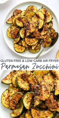 grilled eggplant and parmesan zucchini on a white plate