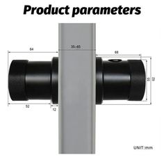 an image of a product with measurements for the top and bottom part, including two different parts