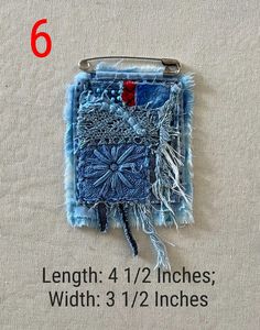 the instructions for how to sew an applique square with fringes and beads