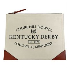 a white and brown bag with the words kentucky derby on it's front side