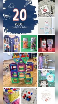 From creating your own Robot costume for pretend play, to magnetic Robots, to using problem solving skills in some Robot STEM activities, to a Robot shape busy box, your child is sure to become actively involved. Robot Activities and crafts are such a fun and exciting theme that kids of all ages can enjoy. Robot Crafts For Preschoolers, Robots Eyfs, Wild Robot Activities, Robot Activities, Robot Crafts, Teaching Kids Letters