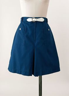 70s Navy Blue Belted Culottes Gator of Florida High Waisted Culotte Shorts 27 Waist - Etsy Vintage High Waist Shorts For Workwear, Vintage High-waist Shorts For Work, High Waist Vintage Shorts For Workwear, Navy Knee-length Bottoms With Pockets, Retro High Waist Shorts With Belt Loops, Vintage Short Bottoms For Workwear, Vintage Blue Bottoms With Belt Loops, Retro Knee-length Bottoms With Pockets, Retro Blue Bottoms With Belt Loops