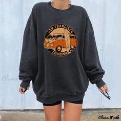 Olivia Mark - Letter Patterned Fleece Sweatshirt with Dropped Shoulder Sleeves Vintage Long Sleeve Fleece Top, Retro Crew Sweatshirt For Fall, Soft-washed Sweatshirt For Leisure In Fall, Vintage Long Sleeve Fleece Sweatshirt, Vintage Fleece Tops For Fall, Fall Crew Neck Leisure Sweater, Leisure Crew Sweater For Fall, Fall Leisure Crew Neck Sweater, Leisure Crew Neck Sweater For Fall