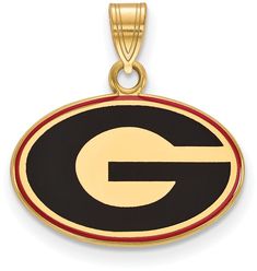 Officially licensed product, made in USA. Weighs approximately 1.9 grams. Length: 17 mm. Width: 19 mm. Medical Jewelry, School Jewelry, University Of Georgia, Letter G, Georgia Bulldogs, Small Pendant, Black Bow, Gold Plated Silver, Sterling Silver Charm