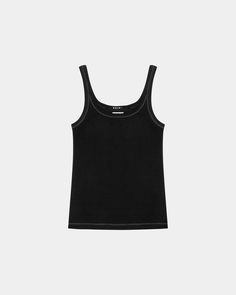 Basic Tank Top With Minimal Stretch, Basic Everyday Tank Top With Minimal Stretch, Classic Scoop Neck Tank Top, Classic Black Summer Vest, Black Cotton Scoop Neck Vest, Classic Black Tank Top, Classic Black Cotton Tank Top, Black Seamless Vest With Tank Straps, Basic Black Cami Tank Top