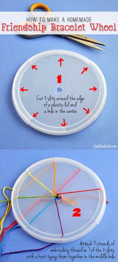 the instructions for how to make a homemade friendship bracelet wheel