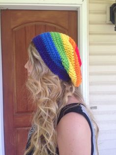 Rainbow slouchy beanie Love, Adult sized, Pride, choose love, happy colorful fun LGBT Choose Love, Slouchy Beanie, Skull Cap Beanie, Skull Cap, Style Me, Crochet Hats, Etsy Shop, Rainbow, Fashion Outfits