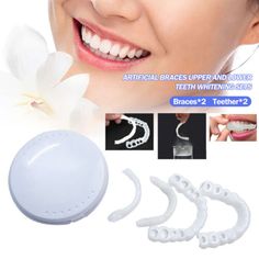 Snap On Upper Lower False Teeth Dental Veneers Dentures Fake Tooth Cover Set USA | eBay Dental Cover, Denture Cleaner, Smile Teeth