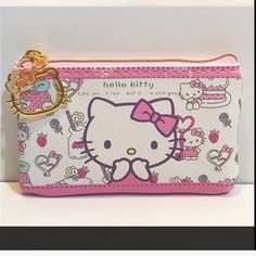 Hello Kitty Zippered Bag This Bag Features Hello Kitty & Her Sidekick Teddy Bear, Chum! Eating Ice Cream & Hot Fudge Sundaes! 4.5 X 3 Inches When Shut Double Sided (Same On Both Sides) Textured Patent Leather (Aka Pu Leather, Vegan Leather, Faux Leather) Metal Golden Zipper With The Hello Kitty Outline Listing Is Only For The Bag Shown In First Picture Tags: Kawaii Rave Retro Vintage Bold Bright Neon Trending Trendy Pop Art Artistic Artsy Alternative Contemporary Cartoon Animation Anime Japan Ja Cute Cat Design Coin Purse For Everyday Use, Cute Cat Design Coin Purse For Everyday, Cute Everyday Cat Design Coin Purse, White Hello Kitty Pouch Bag, Cute White Coin Purse, Cute White Coin Purse For Personal Use, Trendy White Pouch For Personal Use, Trendy White Pouch, Cute White Pouch Coin Purse