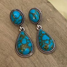 3/$25 Southwestern Style Post Dangle Earrings Small / Medium Size Turquoise Blue Color Post / Stud Backs Vintage Now Look Silvertone/ Black Silver Boho Bohemian Hippie Gypsy Native Southwestern Tribal Southwestern Style Blue Drop Earrings, Southwestern Blue Drop Earrings, Turquoise Nickel-free Southwestern Teardrop Earrings, Southwestern Style Teardrop Dangle Earrings, Southwestern Turquoise Teardrop Earrings, Southwestern Nickel-free Teardrop Earrings, Southwestern Silver Dangle Teardrop Earrings, Silver Southwestern Style Teardrop Dangle Earrings, Nickel-free Southwestern Teardrop Earrings For Gifts