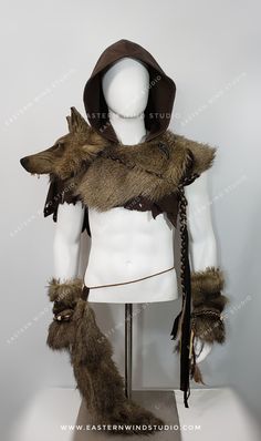 Old Money Aesthetic Boys, Wolf Headdress, Animal Hide, Tactical Clothing, Animal Head, Aesthetic Boys, Cosplay Diy, Fantasy Costumes, Animal Heads