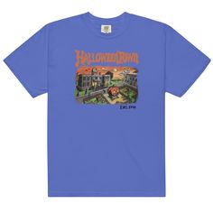 This HalloweenTown T-Shirt is a must-have for any fan of the classic movie! Make your Halloween something they'll never forget! Halloween Crew Neck Tops For Fan Conventions, Crew Neck Tops For Halloween And Fan Conventions, Crew Neck Tops For Halloween Fan Conventions, Halloween Fan Apparel T-shirt, Graphic Tee For Halloween And Fan Conventions, Pop Culture Halloween Cotton T-shirt, Halloween Pop Culture Cotton T-shirt, Pop Culture Cotton T-shirt For Halloween, Spooky Cotton T-shirt For Fan Merchandise