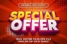 special offer banner with colorful text on red background