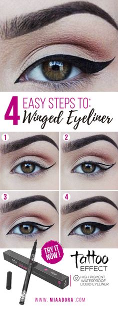 Best liquid liner tutorial and tips for beginners you must follow step by step to get the perfect winged cat eye #makeup#eyeliner #wingedeyes Cat Eyeliner Tutorial, Pretty Eyeliner, Cat Eye Makeup Tutorial, Eyeliner Tricks, Winged Cat, Liner Tutorial, Eye Makeup Eyeliner, Winged Eyeliner Tutorial