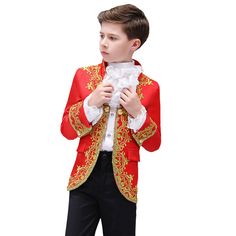 Store Categories Store Categories dress Other Boys Kids Children Court Hussar Suit Jacket Blazer Pants Embroidered Costume Red Product Description Boys Kids Children Court Hussar Suit Jacket Blazer Pants Embroidered Costume Red Please note: Your monitor color may vary from the actual product. Please note this is in Asian sizing, smaller than western size e.g. UK, US, AU. Please check the measurements carefully before making a purchase. Please allow 2-4cm discrepancy due to different measurement Prince Charming Costume, Military Dress Uniform, Tie Outfit, Kids Blazers, Prince Costume, Clothing Tape, King Outfit, Military Dresses, Kilt Skirt