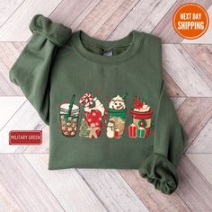 Christmas Coffee Sweatshirt, Christmas Sweatshirt, Christmas Family Sweat, Coffee Lover Gift Worker Winter Christmas Snowman Latte Coffee  HOW TO PLACE AN ORDER: 1. Choose the shirt color from the available options in the drop-down menu. (Please note that actual colors may slightly vary due to monitor differences.) 2. Click "Add to Cart". You can always add more shirts to your order. 2. Proceed to checkout to complete your purchase. 4. During checkout, feel free to add a note to the seller for a Coffee Sweatshirt, Disney Sweatshirts, Coffee Shirts, Sweatshirt Christmas, Holiday Sweater, Christmas Coffee, Coffee Lover Gifts, Cute Disney, Look Plus