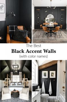 the best black accent walls with color names for your living room or dining room,