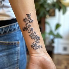 Wrist Tattoo Tattoo Art Pack Fortitude Tattoo, Feminine Power Tattoo, Coverup Wrist Tattoos For Women, Library Core, Vibrant Tattoos, Slavic Tattoo, Power Tattoo, Wildflower Tattoo, Spine Tattoos For Women