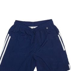 Item is in good used condition. Item has mesh linging. >Size: S >Waist Size: 26" >Inside Leg: 8" >Rise: 11" >Hem: 11" Casual Adidas Athletic Shorts, Casual Athletic Shorts With Adidas Logo For Sports, Casual Adidas Athletic Shorts For Sports, Casual Athletic Shorts With Three Stripes For Summer, Summer Casual Adidas Activewear, Summer Athletic Shorts With Three Stripes For Sports, Breathable Blue Shorts For Jogging, Summer Gym Bottoms With Adidas Logo, Blue Cotton Athletic Shorts For Training