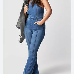 Nwot Never Worn Light Denim Color Free Pants, Denim Color, Colored Denim, Light Denim, Pant Jumpsuit, Jumpsuit Romper, Free People, Color Blue, Pants For Women