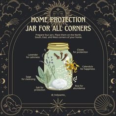 Ward Spell Jar, Green Witch Interior Design, Witchcraft New Home, New Home Manifestation Spell, Home Warding Witchcraft, Home Warding Spell, House Guardian Witchcraft, Talk To Your House Witch, New Apartment Witchcraft