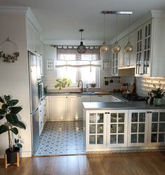 the kitchen is clean and ready for us to use in its new owner's home