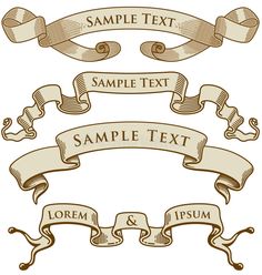 set of ribbons with place for text