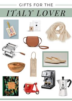 gifts for the italian lover in your life, including shoes, coffee maker and other items