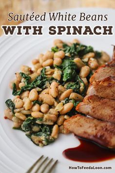 Sautéed White Beans with Spinach is an amazing side dish. The flavors work together perfectly. Add a little sausage and make it the main dish! Get the complete recipe with ALL-NEW VIDEO on the blog!