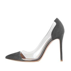 null Chic Fitted Gray Heels, Chic Gray Pointed Toe Heels, Gray Heels For Formal Occasions, Elegant Gray High Heels, Gray High Heels For Office, Pencil Heels, Festival Girls, Transparent Heels, Pumps Heels Stilettos