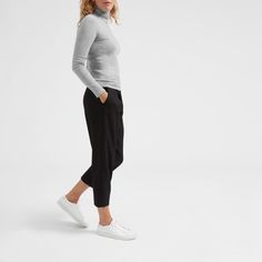 Women’s Pima Micro Rib Turtleneck | Everlane Casual Spring Turtleneck With Ribbed Cuffs, Casual Ribbed Collar Turtleneck For Work, Casual Stretch Turtleneck With Ribbed Cuffs, Casual Turtleneck With Ribbed Collar For Work, Casual Stretch Ribbed Turtleneck, Everyday Long Sleeve Turtleneck For Winter, Casual Stretch Turtleneck With Ribbed Collar, Casual Long Sleeve Turtleneck For Everyday, Casual Funnel Neck Turtleneck For Work