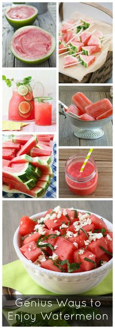 watermelon salad with feta cheese and basil on the side, served in a bowl