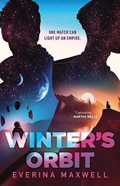 the cover to winter's orbit by eferina maxwell, with an image of two people facing each other